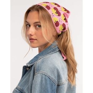 FULL TILT Cherry Crochet Hair Scarf NWT